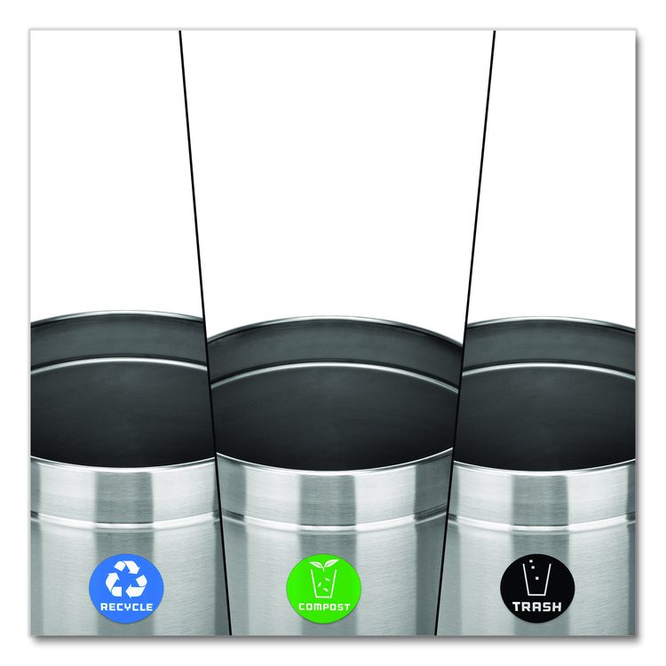 27 Gallon Stainless Steel Compost Bin, Recycling Can and Trash Receptacle, Brushed Stainless Steel