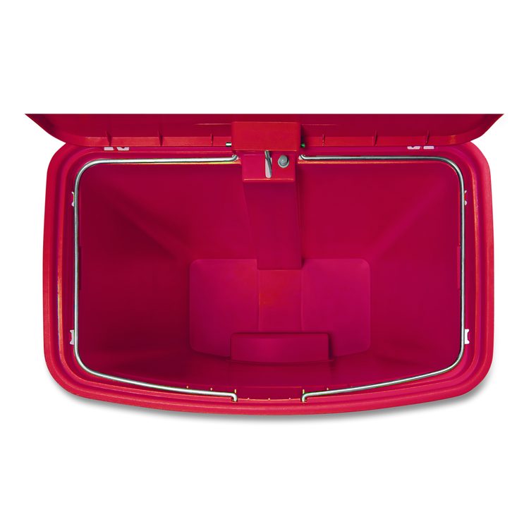 Streamline Resin Step-On Container, Front Step Style, 8 gal, Polyethylene, Red