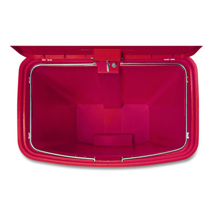 Streamline Resin Step-On Container, Front Step Style, 8 gal, Polyethylene, Red