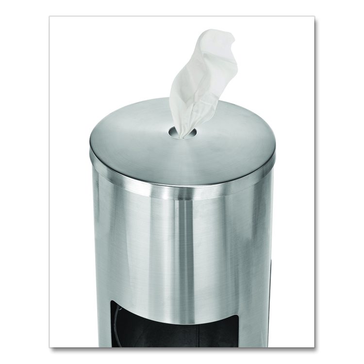 Stainless Steel 7 Gal Trash Can with Gym Disinfecting Wipes Dispenser