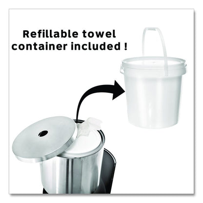 Stainless Steel 7 Gal Trash Can with Gym Disinfecting Wipes Dispenser