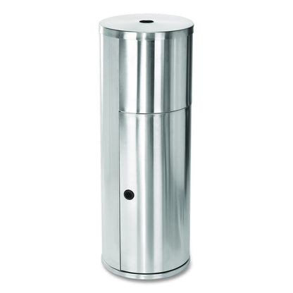 Stainless Steel 7 Gal Trash Can with Gym Disinfecting Wipes Dispenser