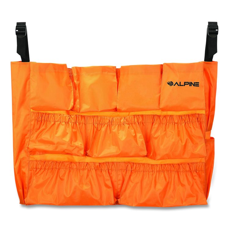 12-Pocket Trash Can Caddy Bag, 12 Compartments, 29 x 19.5, Orange