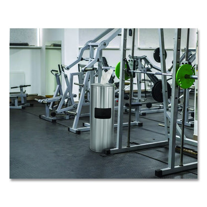 Stainless Steel 7 Gal Trash Can with Gym Disinfecting Wipes Dispenser