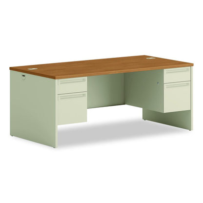 38000 Series Double Pedestal Desk, 72" x 36" x 29.5", Harvest/Putty