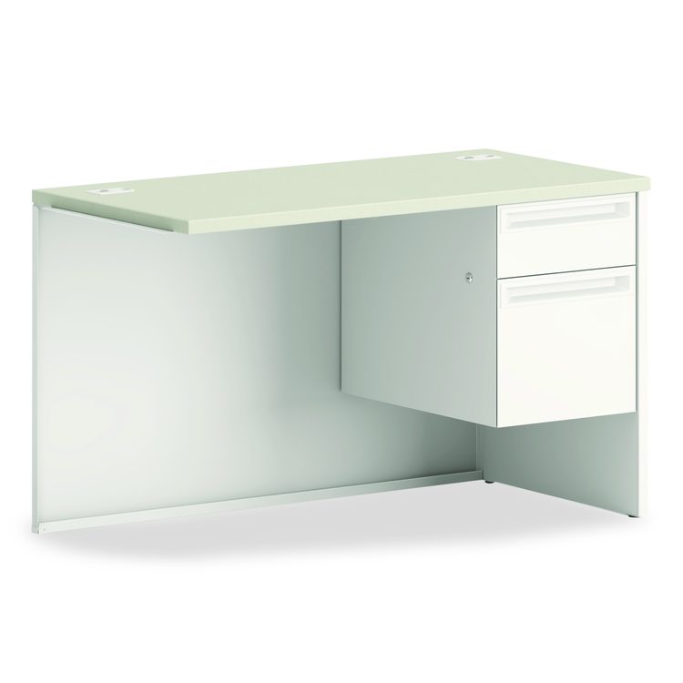 38000 Series Return Pedestal, Box/File, 26.38w x 50.38d x 31.38h, Right, Silver/Light Gray