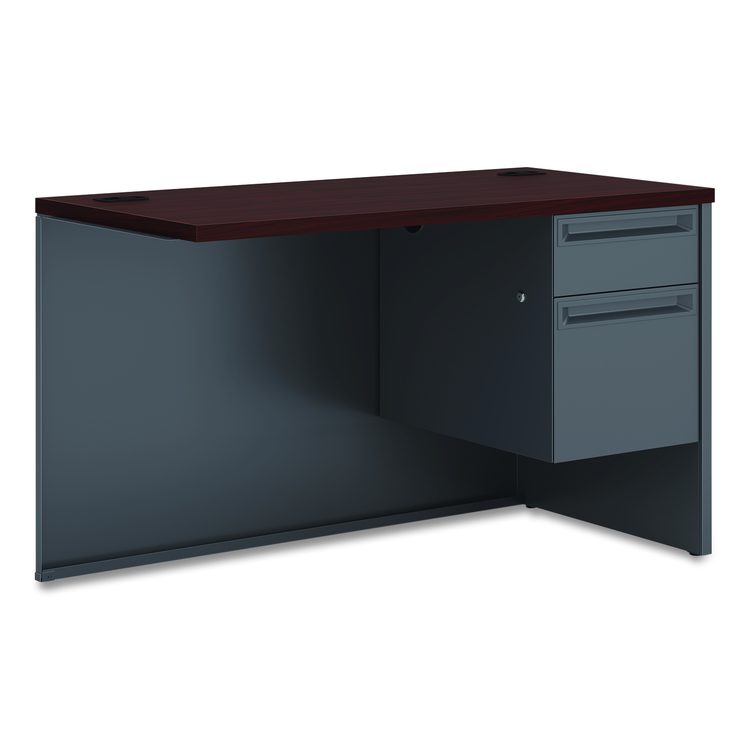 38000 Series Flush Return, Right, 48w x 24d x 29.5h, Mahogany/Charcoal