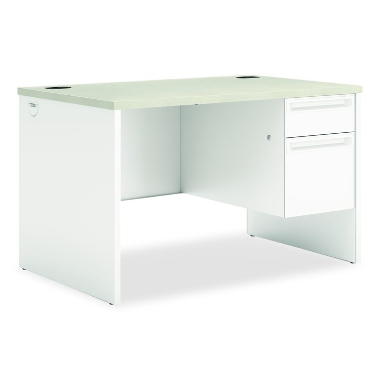 38000 Series Right Pedestal Desk, 48" x 30" x 30", Light Gray/Silver