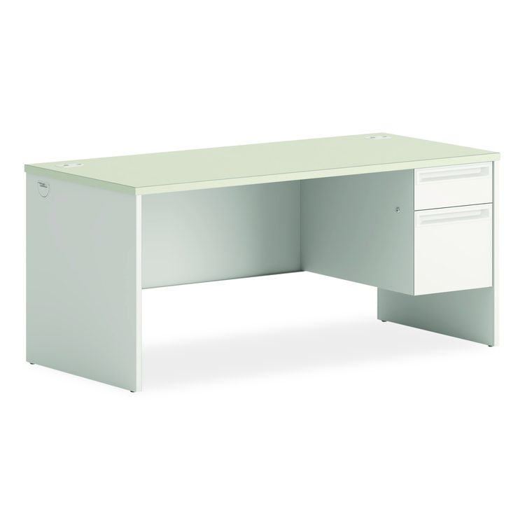 38000 Series Right Pedestal Desk, 66" x 30" x 30", Light Gray/Silver