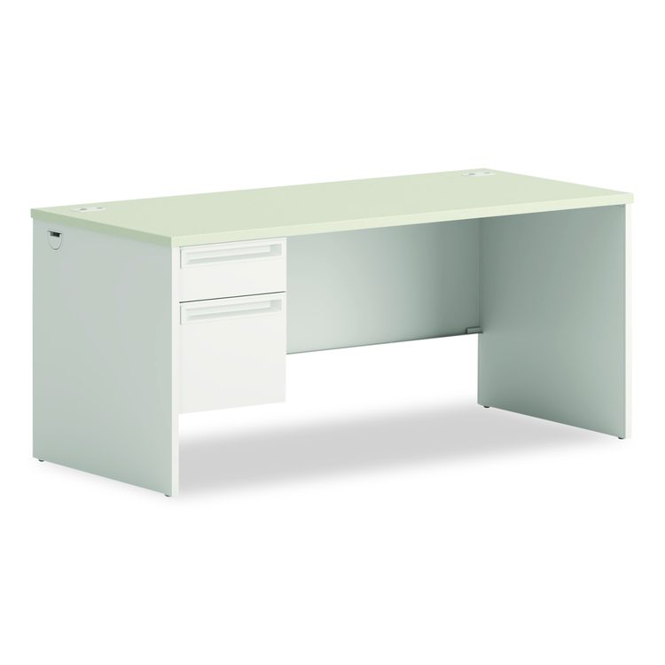 38000 Series Left Pedestal Desk, 66" x 30" x 30", Light Gray/Silver