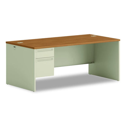 38000 Series Left Pedestal Desk, 72" x 36" x 29.5", Harvest/Putty