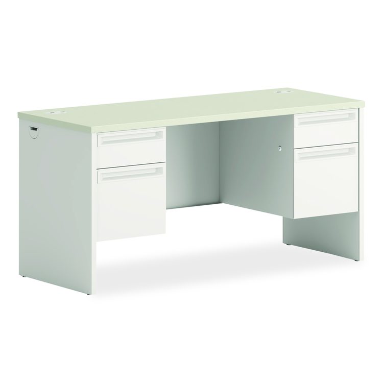 38000 Series Kneespace Credenza, 60w x 24d x 29.5h, Silver Mesh/Light Gray