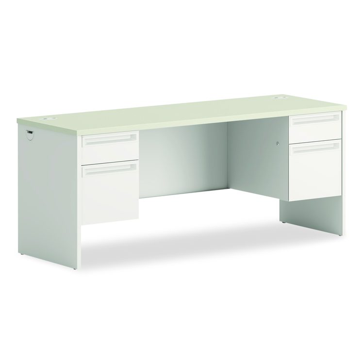 38000 Series Kneespace Credenza, 72w x 24d x 29.5h, Silver Mesh/Light Gray