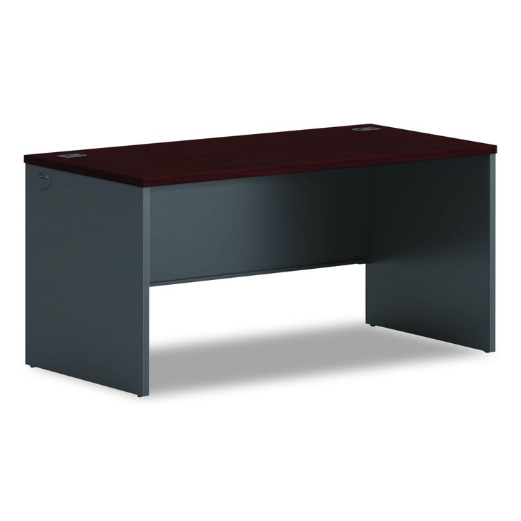 38000 Series Desk Shell, 60" x 30" x 29.5", Mahogany/Charcoal