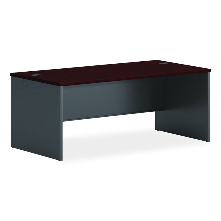 38000 Series Desk Shell, 72" x 36" x 29.5", Mahogany/Charcoal