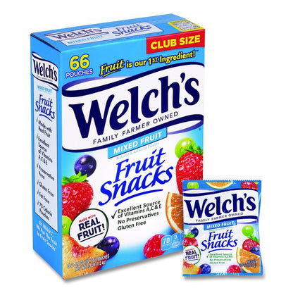 Fruit Snacks, Mixed Fruit, 0.8 oz Pouch, 66 Pouches/Box