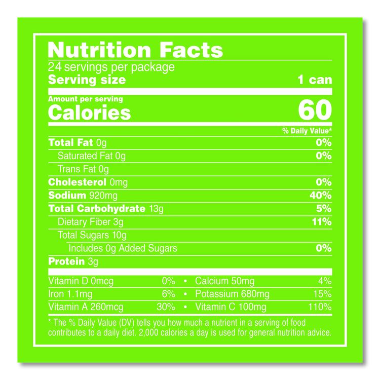 Vegetable Juice, 11.5 oz Can, 24/Carton