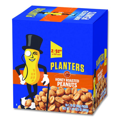 Honey Roasted Peanuts, 1.75 oz Tube, 18/Box