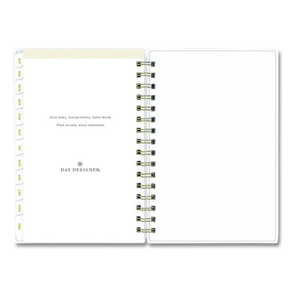Day Designer Navy Stripe Daily/Monthly Planner, Horizontal Stripe Artwork, 8 x 5, Navy/White Cover, 12-Month (Jan-Dec): 2026