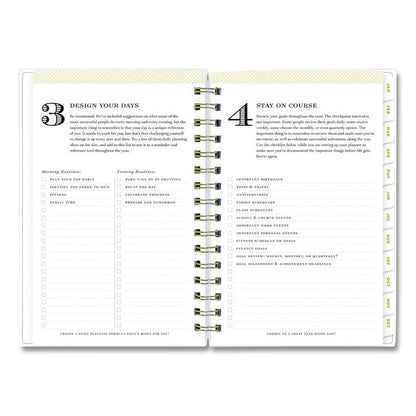 Day Designer Navy Stripe Daily/Monthly Planner, Horizontal Stripe Artwork, 8 x 5, Navy/White Cover, 12-Month (Jan-Dec): 2026