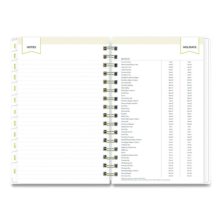 Day Designer Navy Stripe Daily/Monthly Planner, Horizontal Stripe Artwork, 8 x 5, Navy/White Cover, 12-Month (Jan-Dec): 2026