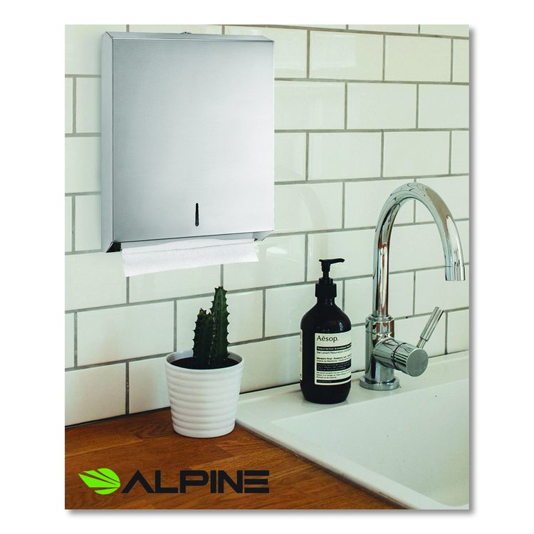 Vertical C-Fold/Multi-Fold Paper Towel Dispenser, 14.5 x 4 x 11.2, Brushed Stainless Steel