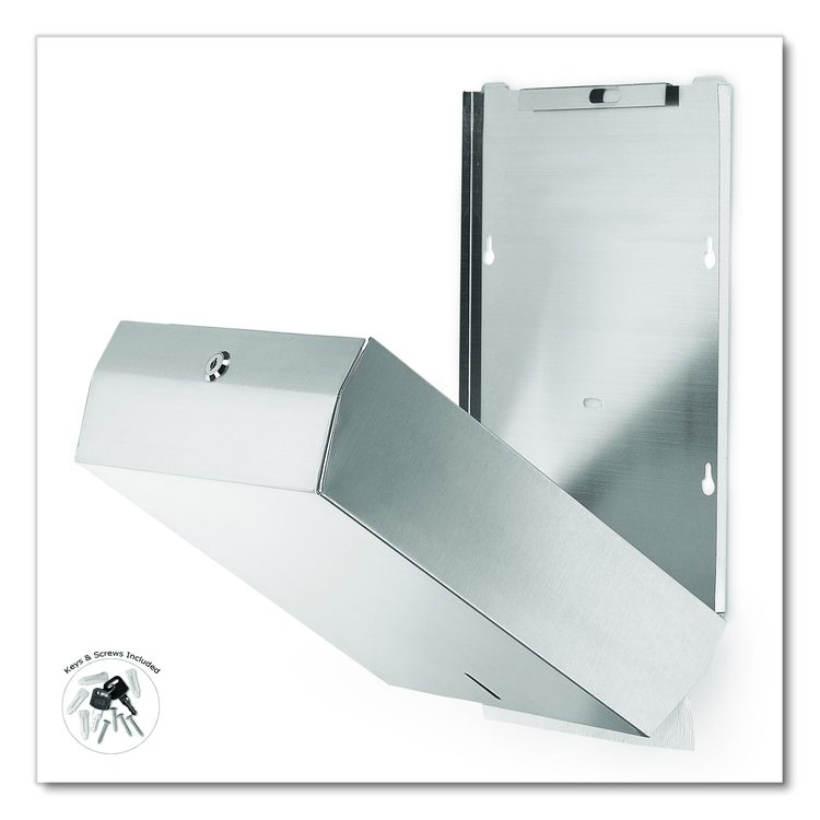 Vertical C-Fold/Multi-Fold Paper Towel Dispenser, 14.5 x 4 x 11.2, Brushed Stainless Steel