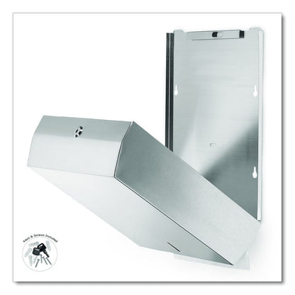 Vertical C-Fold/Multi-Fold Paper Towel Dispenser, 14.5 x 4 x 11.2, Brushed Stainless Steel