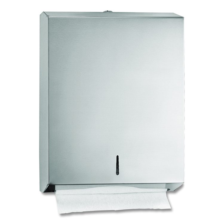 Vertical C-Fold/Multi-Fold Paper Towel Dispenser, 14.5 x 4 x 11.2, Brushed Stainless Steel