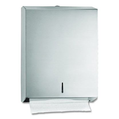 Vertical C-Fold/Multi-Fold Paper Towel Dispenser, 14.5 x 4 x 11.2, Brushed Stainless Steel