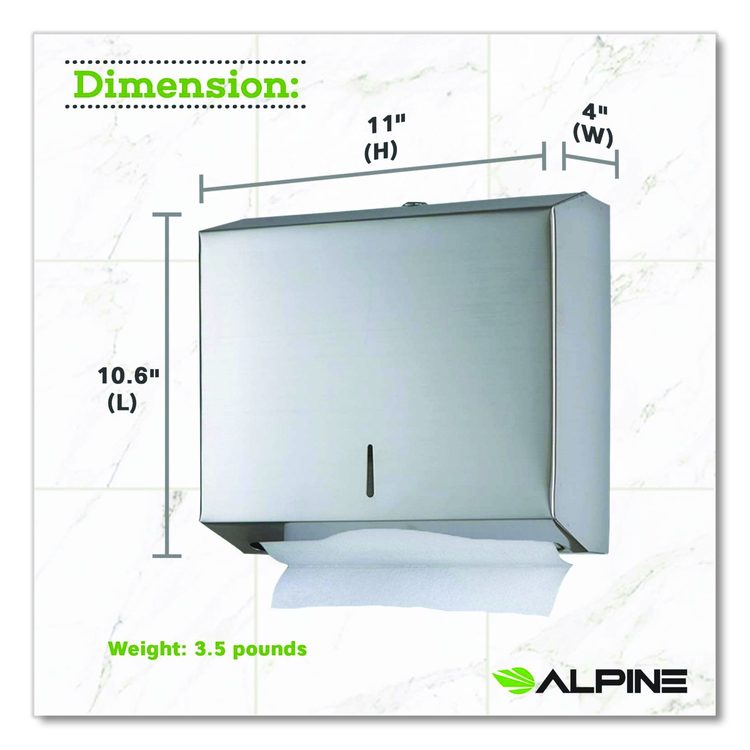 Horizontal C-Fold/Multi-Fold Paper Towel Dispenser, 10.2 x 4 x 11.2, Brushed Nickel