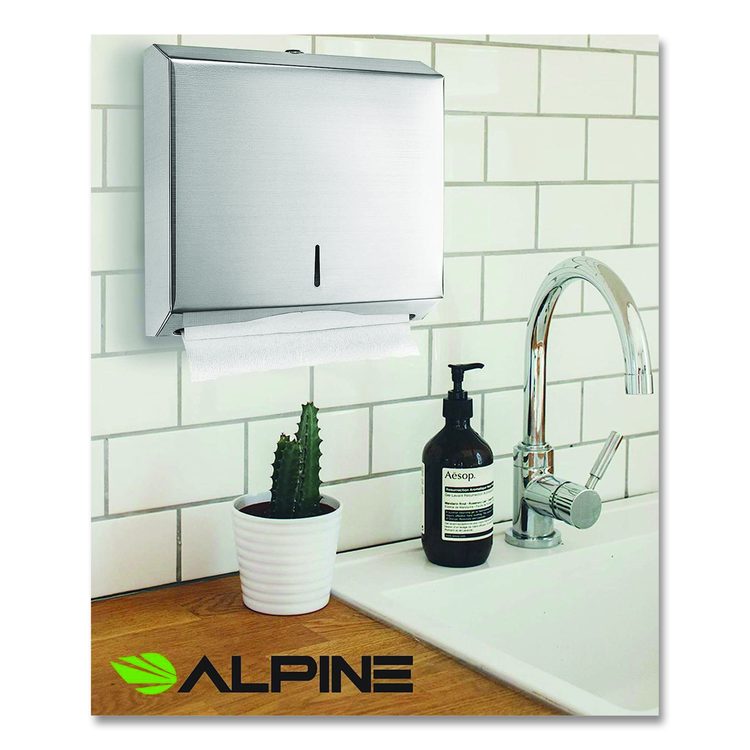 Horizontal C-Fold/Multi-Fold Paper Towel Dispenser, 10.2 x 4 x 11.2, Brushed Nickel