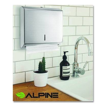 Horizontal C-Fold/Multi-Fold Paper Towel Dispenser, 10.2 x 4 x 11.2, Brushed Nickel