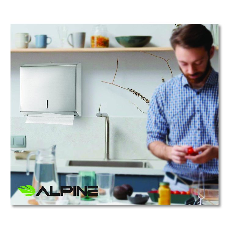 Horizontal C-Fold/Multi-Fold Paper Towel Dispenser, 10.2 x 4 x 11.2, Brushed Nickel