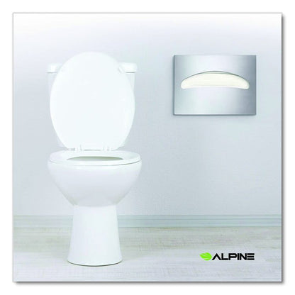 Stainless Steel Brushed Half-Fold Toilet Seat Cover Dispenser, 15.7 x 2 x 11.8