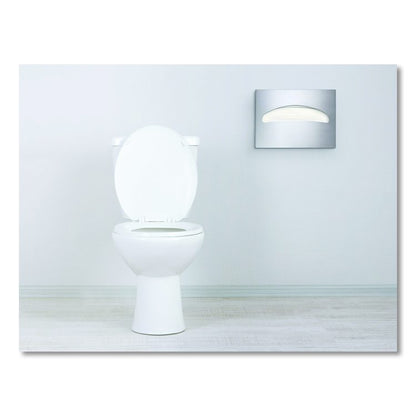Stainless Steel Brushed Half-Fold Toilet Seat Cover Dispenser, 15.7 x 2 x 11.8