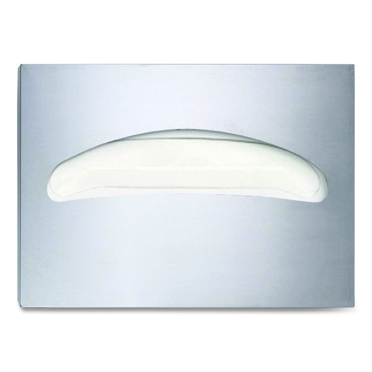 Stainless Steel Brushed Half-Fold Toilet Seat Cover Dispenser, 15.7 x 2 x 11.8