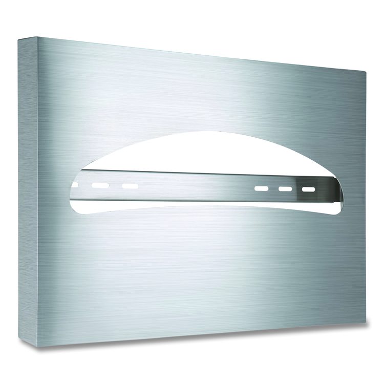 Stainless Steel Brushed Half-Fold Toilet Seat Cover Dispenser, 15.7 x 2 x 11.8