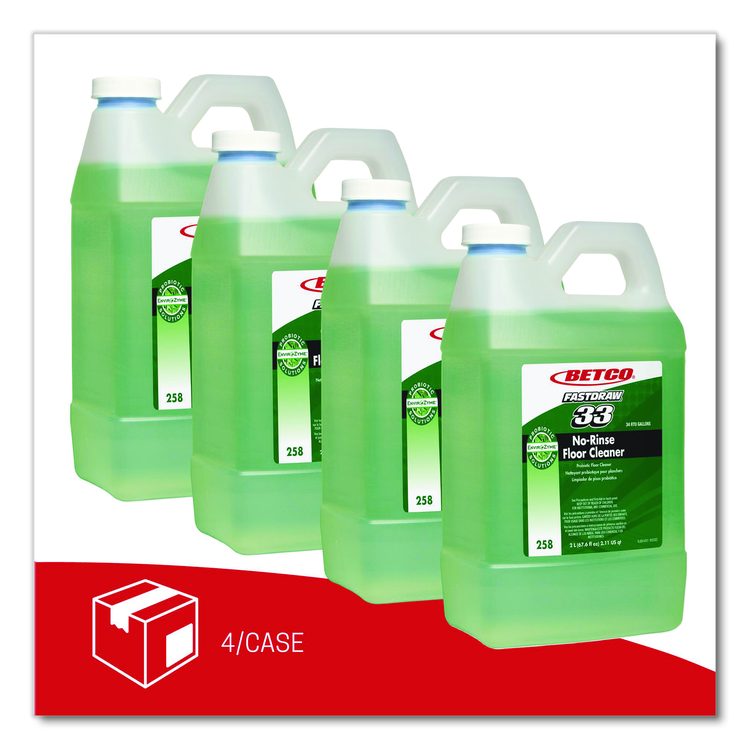 BioActive Solutions No-Rinse FastDraw Floor Cleaner, Rain Fresh Scent, 2 L Bottle, 4/Carton