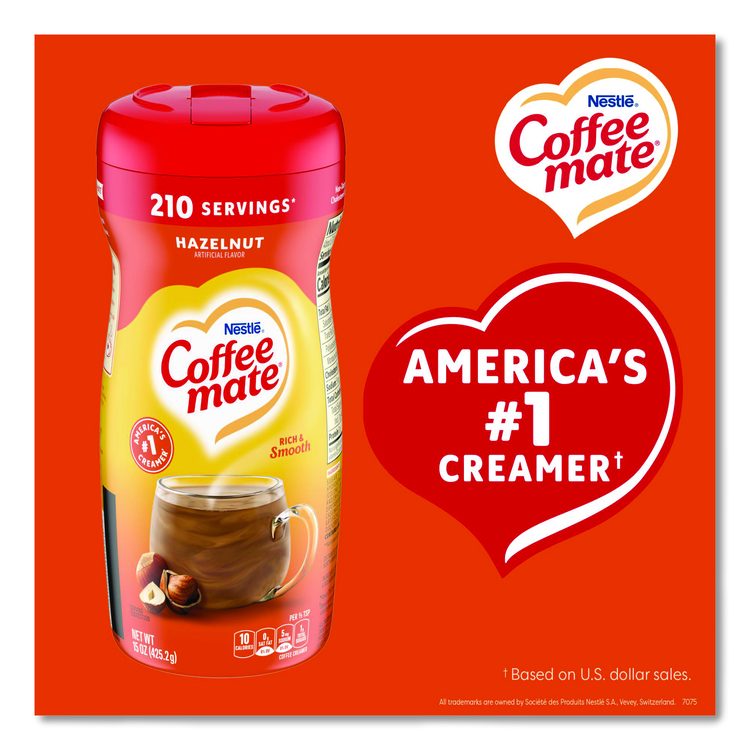 Hazelnut Creamer Powder, 15 oz Canister