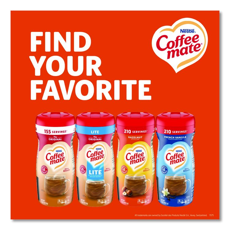 Non-Dairy Powdered Creamer, Hazelnut, 15 oz Canister, 12/Carton