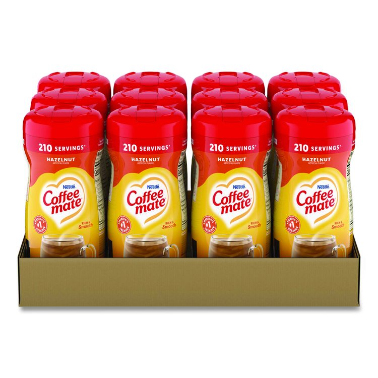Non-Dairy Powdered Creamer, Hazelnut, 15 oz Canister, 12/Carton