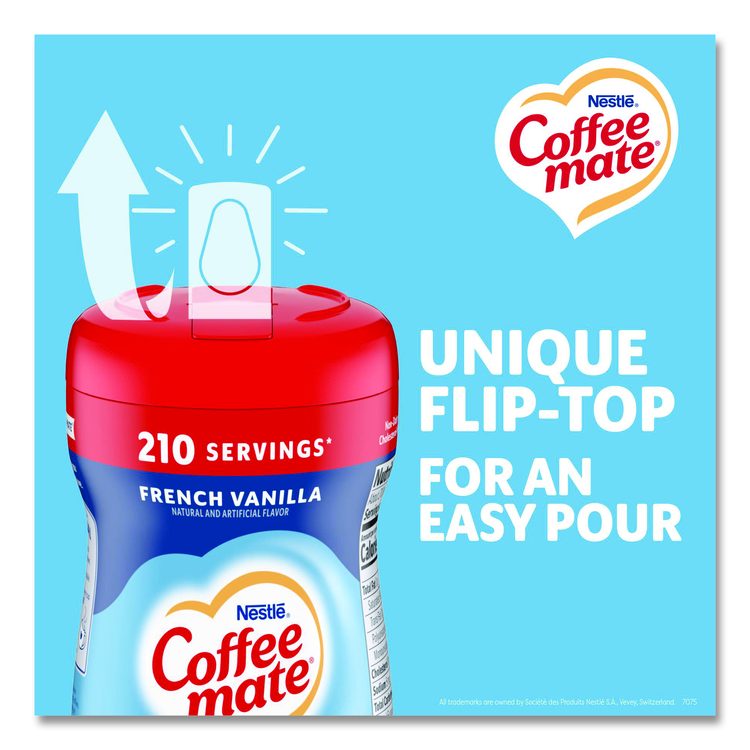 Non-Dairy Powdered Creamer, French Vanilla, 15 oz Canister, 12/Carton