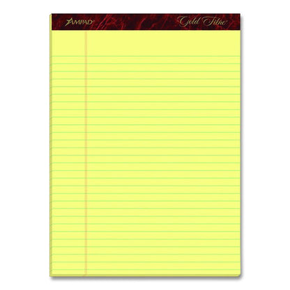 Gold Fibre Writing Pads, Wide/Legal Rule, (50) Canary Yellow 8.5 x 11 Sheets, 4/Pack