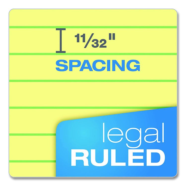 Gold Fibre Writing Pads, Wide/Legal Rule, (50) Canary Yellow 8.5 x 11 Sheets, 4/Pack
