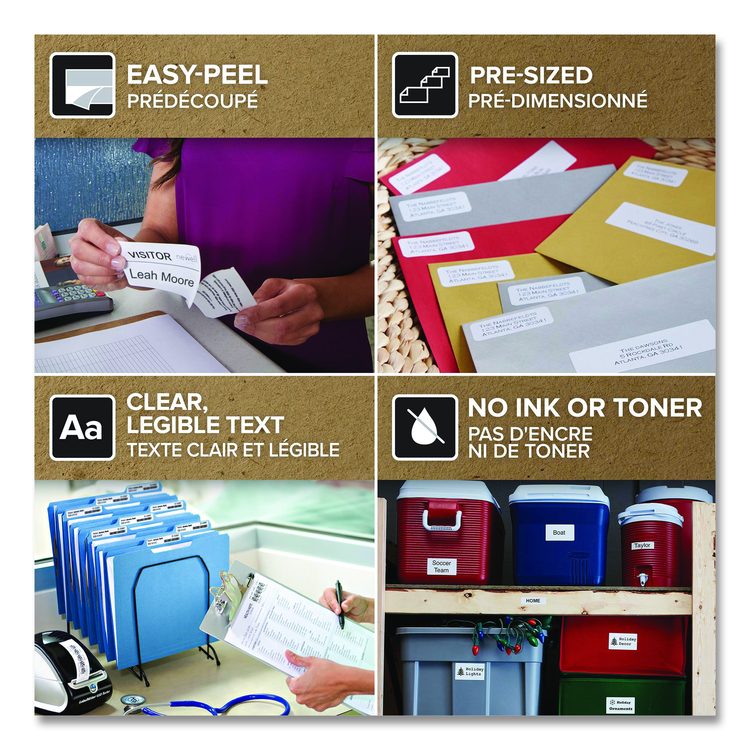 LabelWriter Address Labels, 1.4" x 3.5", White, 260 Labels/Roll, 2 Rolls/Pack