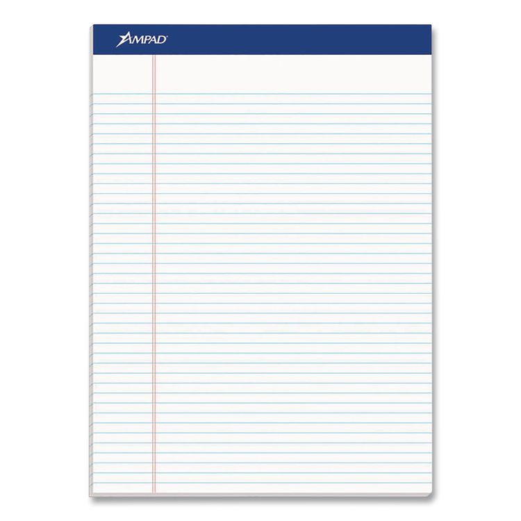 Perforated Writing Pads, Narrow Rule, (50) White 8.5 x 11 Sheets, Dozen