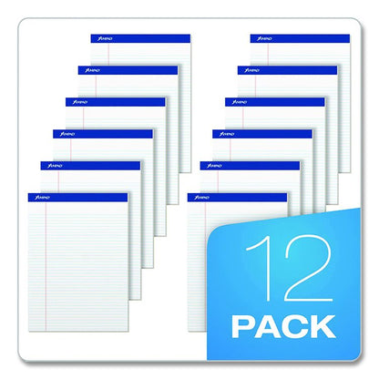 Perforated Writing Pads, Narrow Rule, (50) White 8.5 x 11 Sheets, Dozen