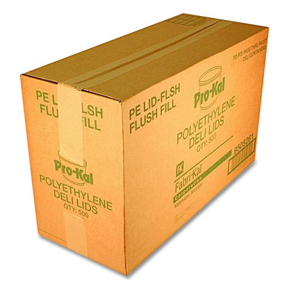 Pro Kal Polyethylene Flush Fill Round Deli Lids, 4.6" Diameter, Clear, Plastic, 500/Carton