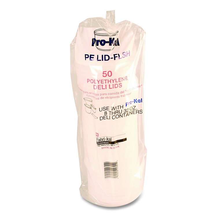 Pro Kal Polyethylene Flush Fill Round Deli Lids, 4.6" Diameter, Clear, Plastic, 500/Carton